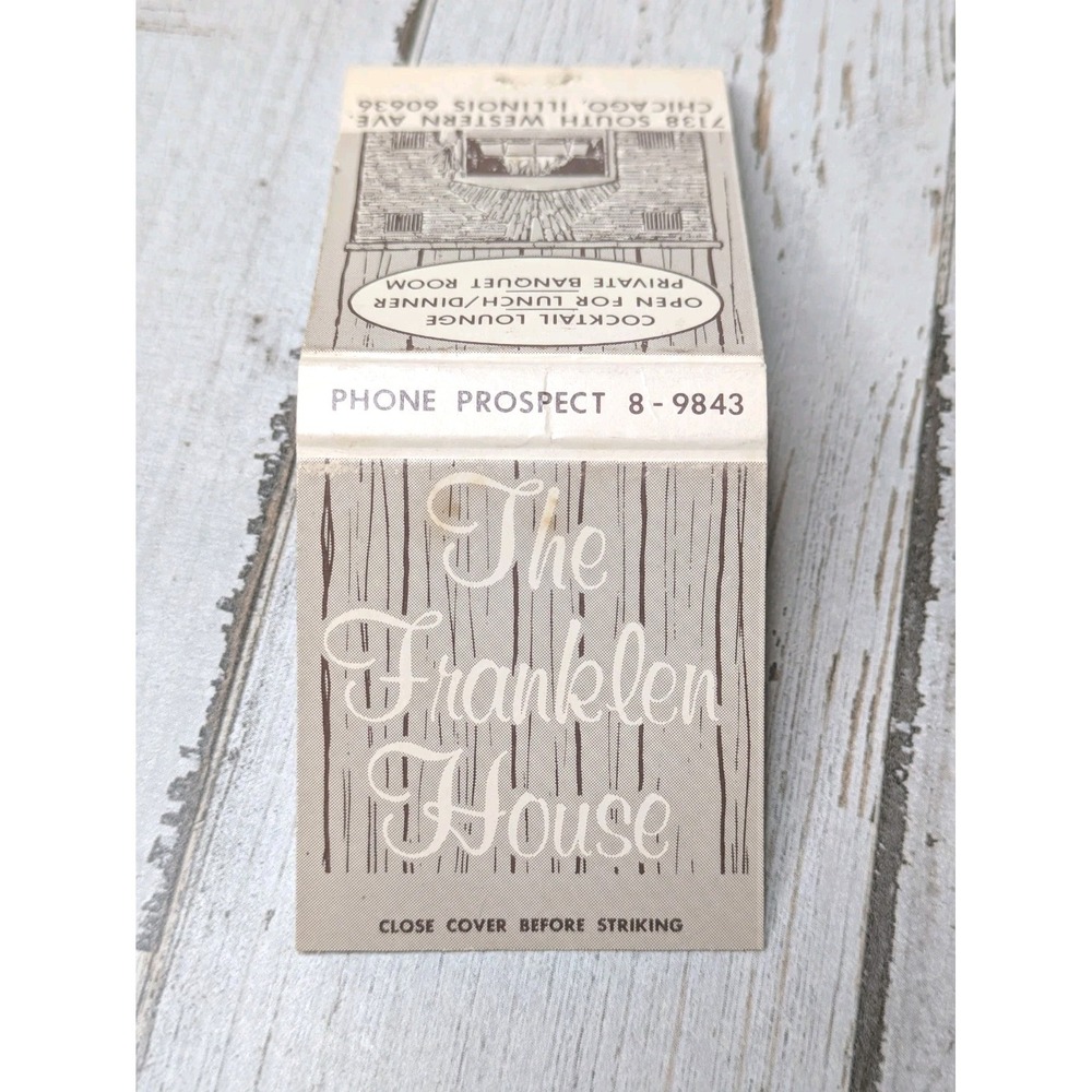 Vintage Matchbook Cover The Franklin House Cocktail Lounge Restaurant‎ Chicago